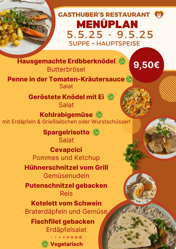Menüplan 5.5 - 9.5.25