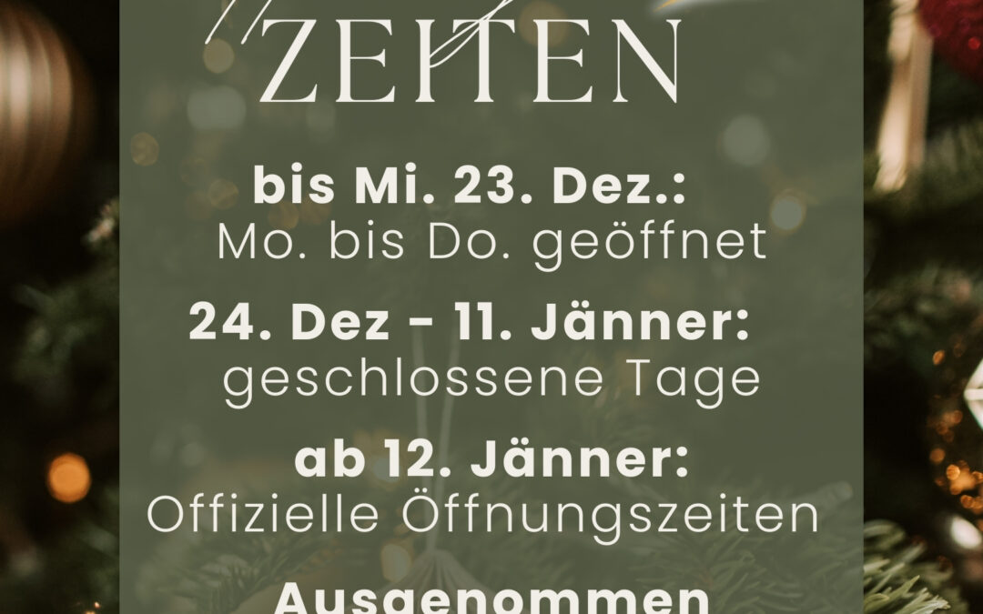 Öffnungszeiten im Winter!