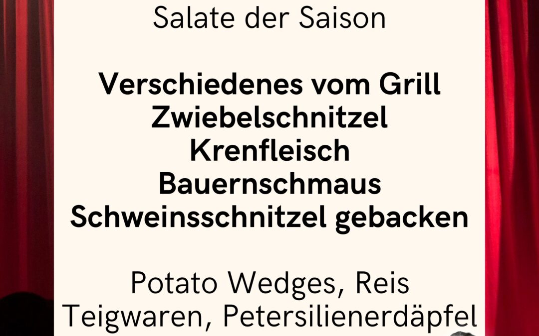Buffet am 2.6. vor der Veranstaltung!