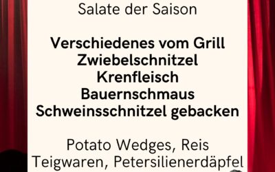 Buffet am 2.6. vor der Veranstaltung!
